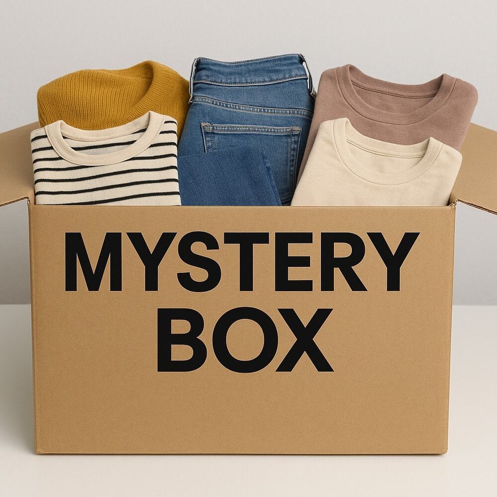 5 LB‎ Reseller Mystery Clothing Box Mixed Brands & Sizes Tops Jeans Dresses